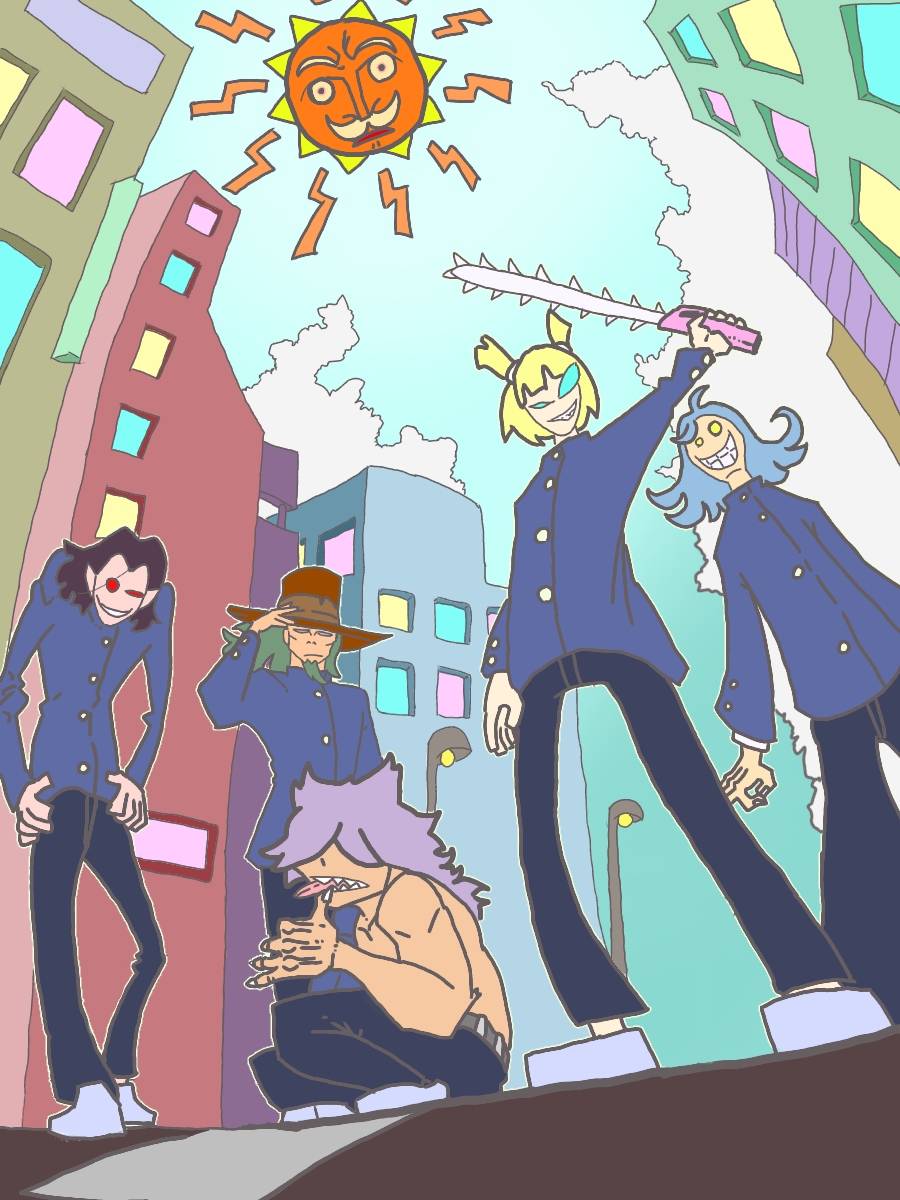 今日はわたしの誕生日でした
…と、いうことで息子が俺的ちんちくりんを描いてくれました
太陽は日照さんだそうです

…コワッ
(嬉しいなぁ、ありがとう)(*´∇｀*)