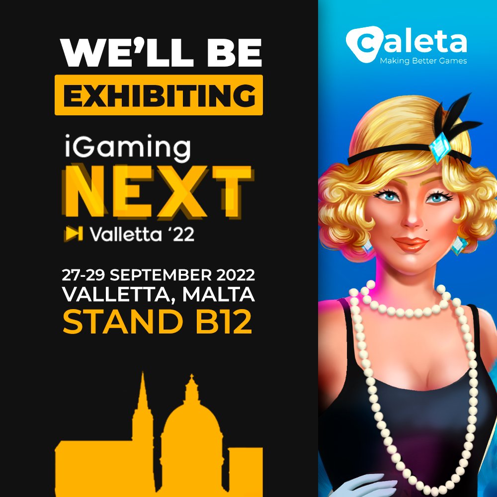 Caleta Gaming team will be at the iGaming Next Valletta on 27-29 September at Valletta, Malta!

We look forward to meeting you there!

#CaletaGaming #iGamingNextValletta #iGamingNextValletta2022 #iGaming #iGamingIndustry