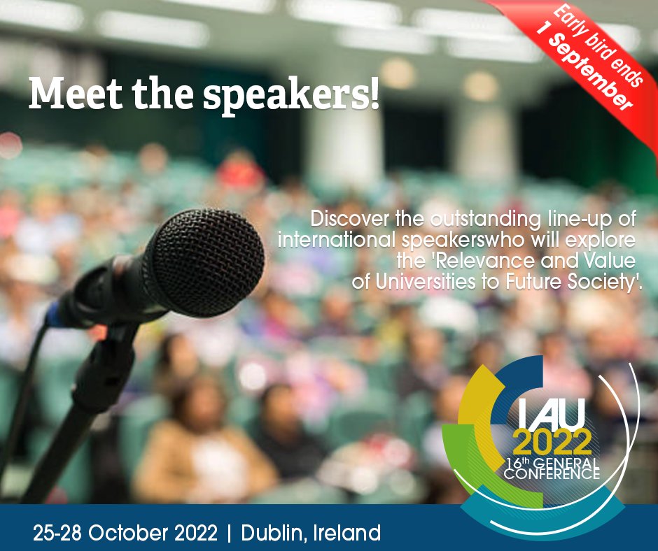 IAU_AIU's tweet photo. The IAU 16th General Conference in Dublin will be a truly international event with 30+ speakers, all higher education experts.
🔎 Discover the programme:
https://t.co/xdcvzutCpQ
#universities #FutureofHigherEd #IAUDublin2022 https://t.co/0Qv2dZSd3b