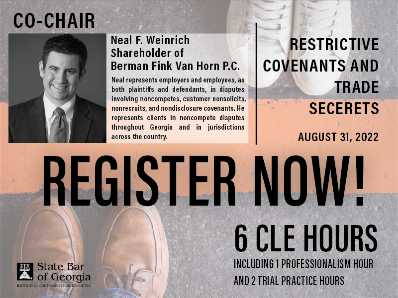 iclega's tweet photo. Meet our co-chairs for Restrictive Covenant and Trade Secrets for August 31, 2022
Registration is still open and seats are still available.
Register Here: https://t.co/P3HKXlTCz8
#ICLEGA #continuingeducation #statebarofgeorgia #Lawyers https://t.co/y2Xk909ziv