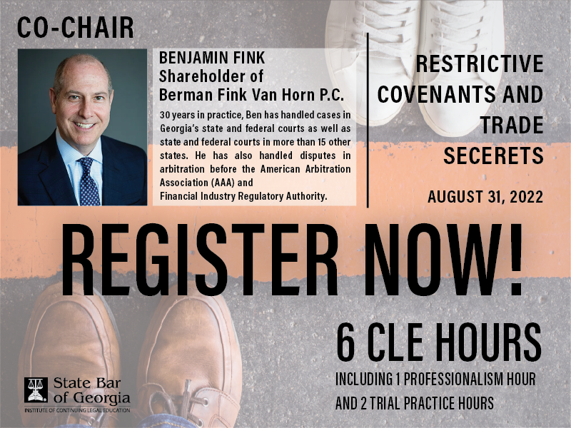 iclega's tweet photo. Meet our co-chairs for Restrictive Covenant and Trade Secrets for August 31, 2022
Registration is still open and seats are still available.
Register Here: https://t.co/P3HKXlTCz8
#ICLEGA #continuingeducation #statebarofgeorgia #Lawyers https://t.co/y2Xk909ziv
