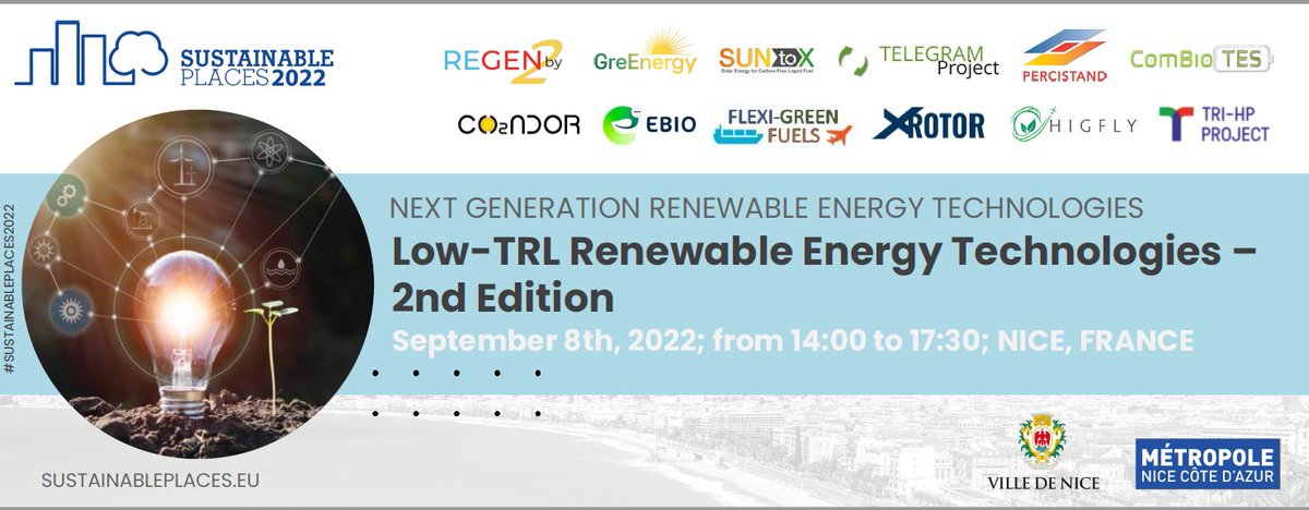 combiotes's tweet photo. 📢 #savethedate:

During @sustainplaces, @combiotes  will participate in the 2nd edition of the #workshop : Low-TRL Renewable Energy Technologies.

👉 See you in Nice (or online) on September 8th, at 14:00. 

#h2020 #europeanproject #sustainable #renewableenergy #conference2022 https://t.co/eppb18Mgpn