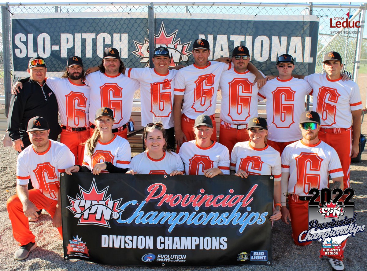 SPNAlberta's tweet photo. CONGRATS to the 2022 @SPNAlberta Co-Ed Provincial Championships Division Winners in the @CityofLeduc 
COMP 1st : Cruisin' Auto Giants
INT 1st: KP's
REC 1st: Outlaws https://t.co/08uVUXBXNF