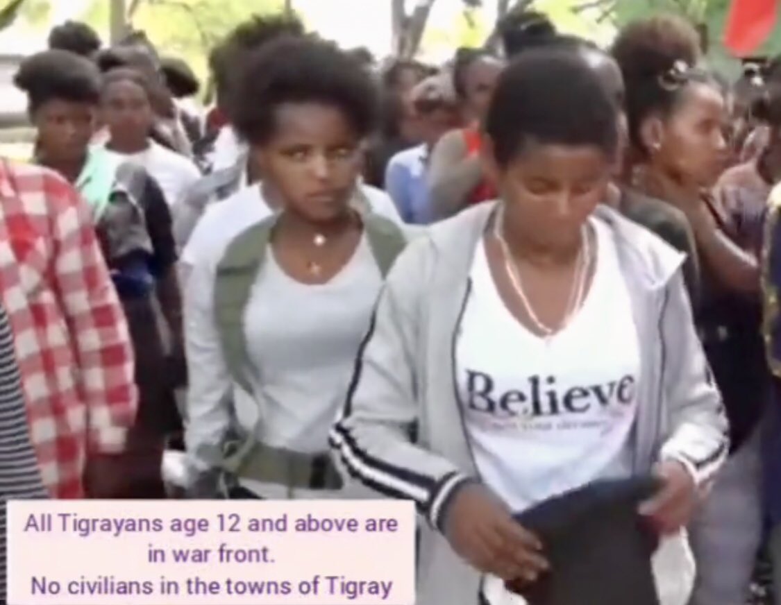 hawelti's tweet photo. Harrowing footage of child soldiers that TPLF is using as cannon fodder in its war of choice &amp; latest offensive come streaming.  Yet, no outrage! no statements of condemnation from Governments/legislative bodies who pretend as HR advocates; no press coverage!  Connect the dots... https://t.co/aRCJfiWat9