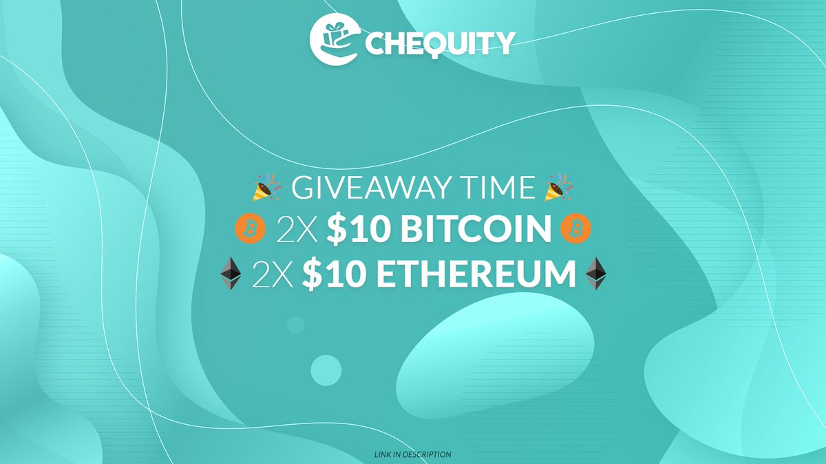 🎉 Crypto Giveaway 🎉

🎁 Rewards: 2x #Bitcoin ($10) &amp; 2x #Ethereum ($10)

🎫 How To Enter
- Follow us
- Retweet this tweet
- Complete steps here (required):
gleam.io/SP17b/chequity…

📅 Winners will be randomly selected on September 5th, 2022

#giveaway #CryptoGiveaway