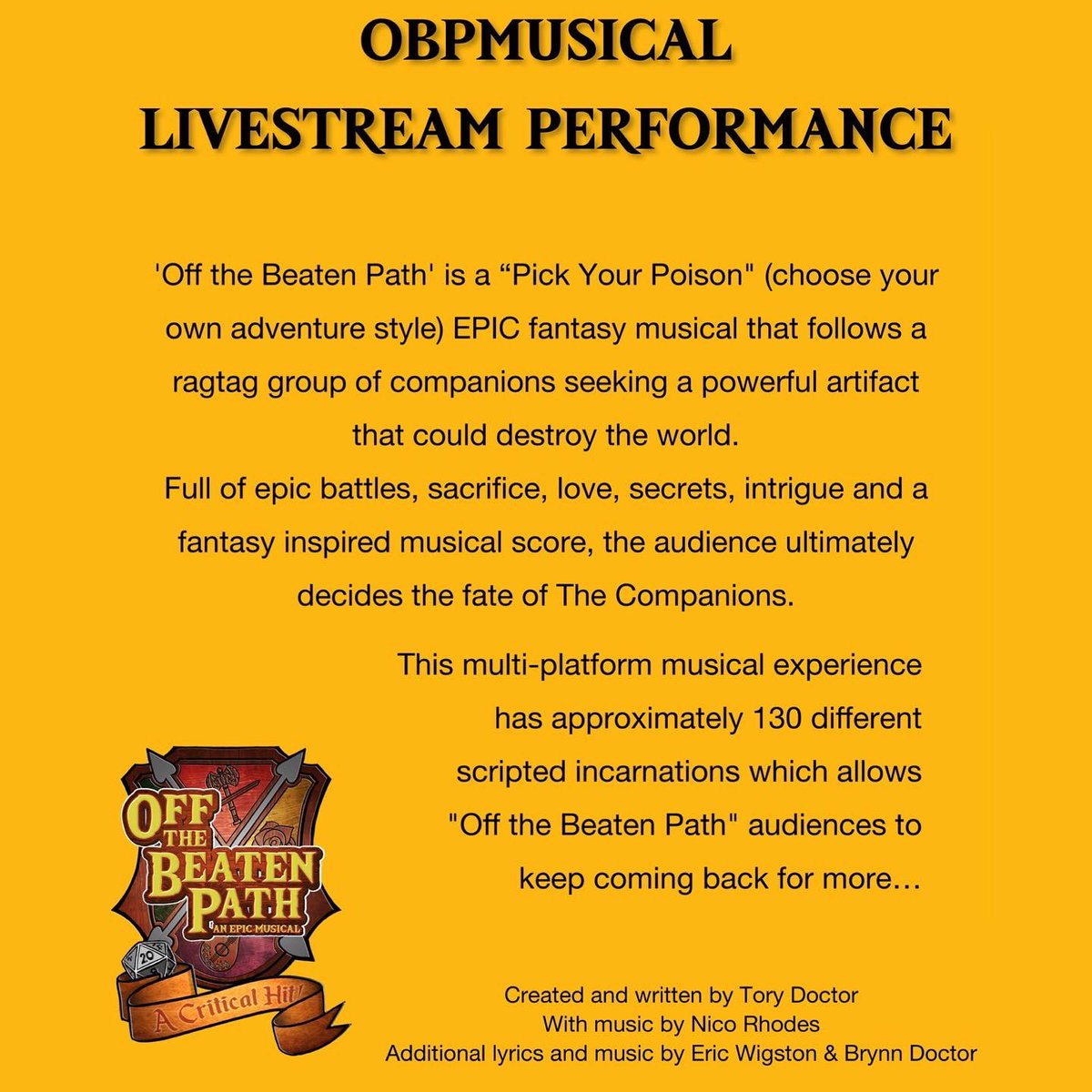 OBPmusical's tweet photo. Join us for our International Cast reading of Off the Beaten Path musical on Monday 5th Sept!
12pm MST
2pm EST
7pm UK
Get your FREE ticket:
https://t.co/QzDEGw6QLN
Character artwork by @FidzyO
#OBPmusical #ToryDoctor #DnDinspired #LOTRvibes #gameofthronesvibes
#livestream https://t.co/crg8I2GDMv