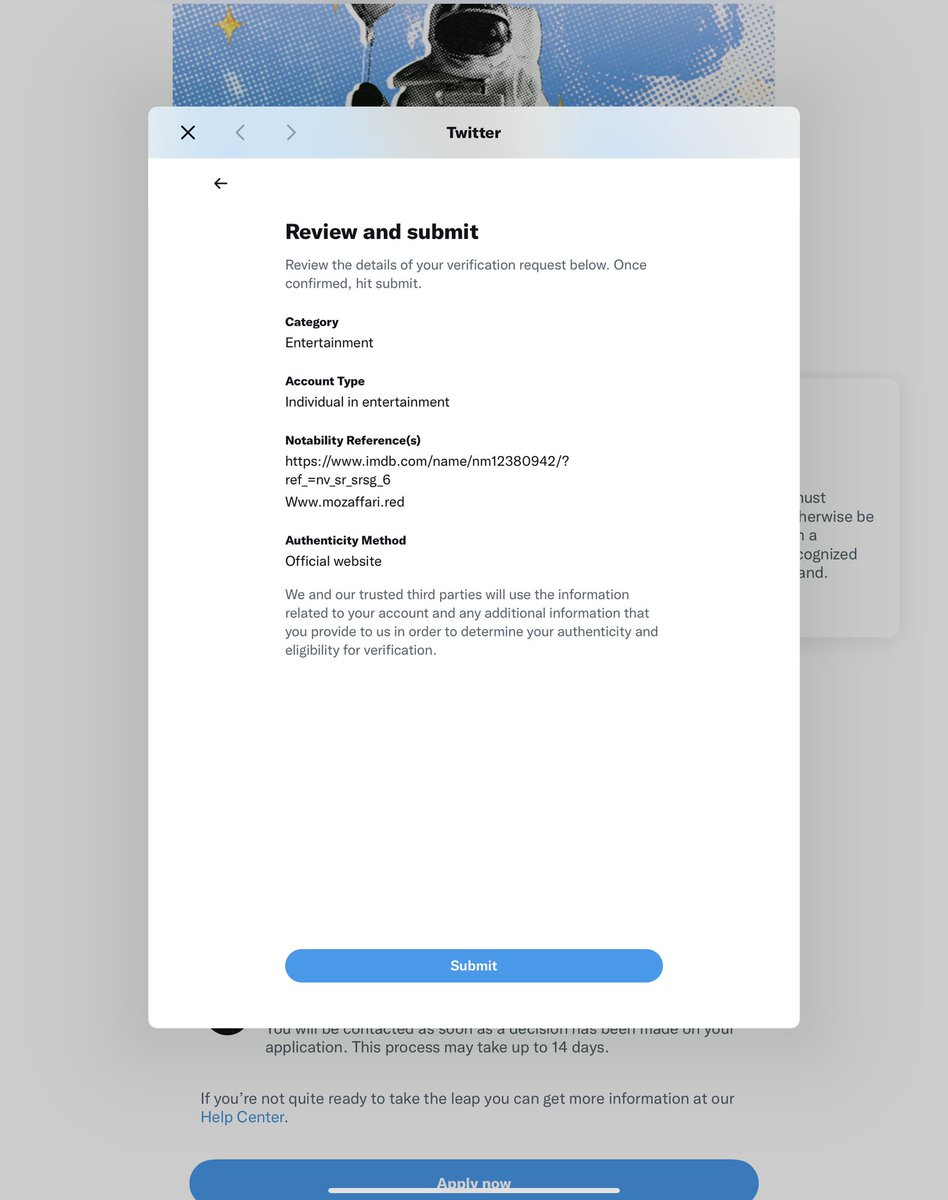 predatoryface's tweet photo. @premiumbusiness there isn’t any button for uploading #Passport photo or something else and I have #IMDb profile with more than 50 production credits and almost 2 million followers on #Instagram but #twitter rejected my requests for 6 times please reply to me and help me @TwitterSupport https://t.co/YCcBaadmMM