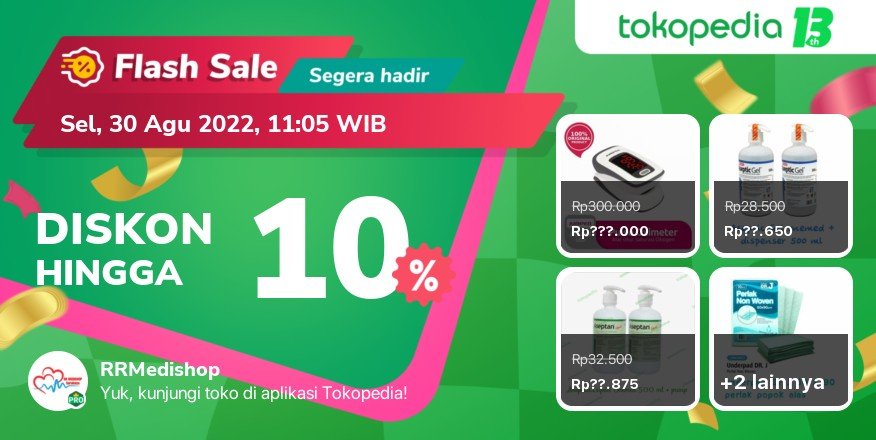 raradhania's tweet photo. Segera hadir, Flash Sale dari RRMedishop di @Tokopedia. Mulai 30 Agu 2022 pukul 11.05 WIB https://t.co/CcnWtY43LU https://t.co/PgeqZrBezS