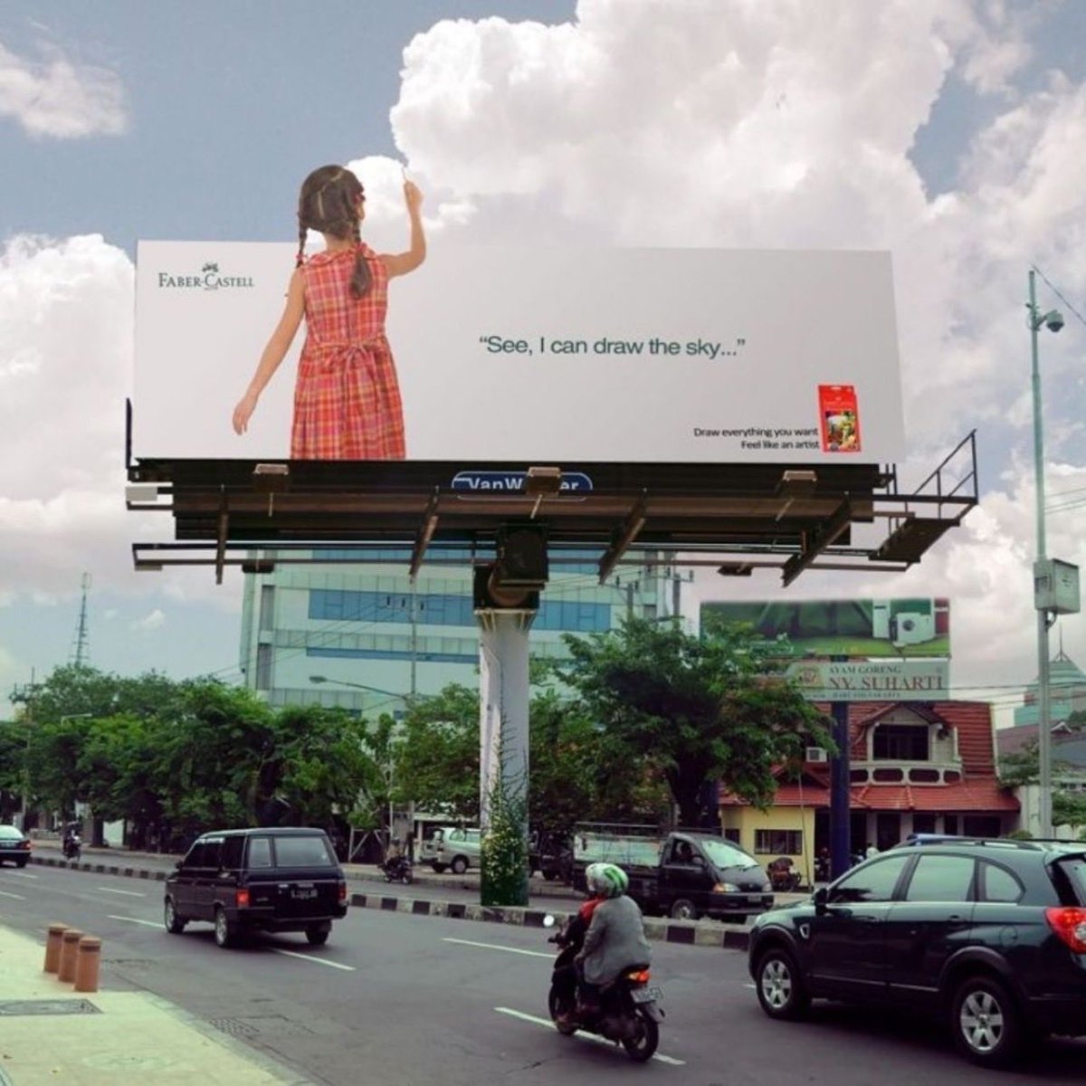 Shteiwey's tweet photo. "See, I Can Draw The Sky" an immersive billboard  

Faber-Castell Philppines | Art Director: Archy Sinatrya &amp; Irhamna Nirbhaya C.

#marketing #design #art https://t.co/n86eowkTKr