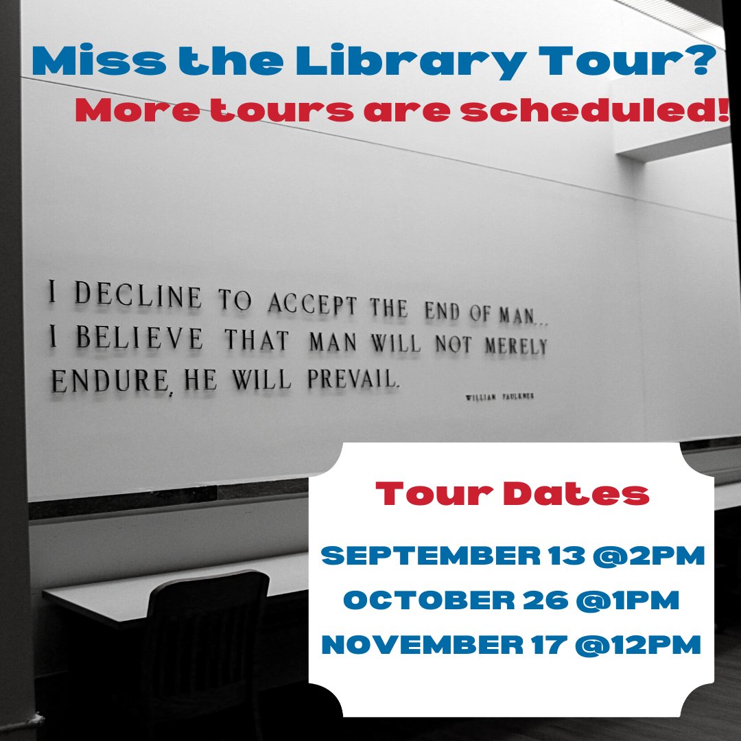 UMLibraries's tweet image. If you missed the library tour last week don&apos;t worry! We have more tours scheduled!!
#umlibraries #libraryevents #olemiss