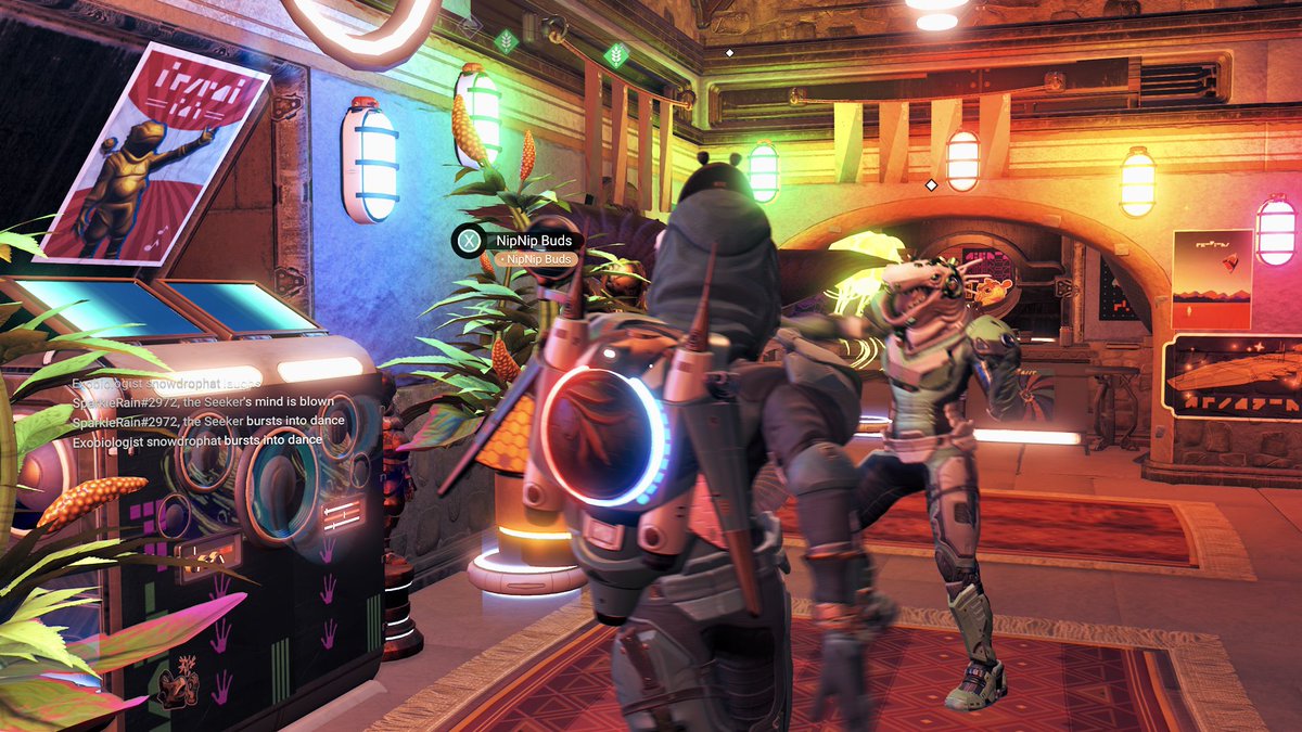 ThinkingViolet's tweet photo. #NoMansSky #NMSMeetup2022
Had so much fun visiting @PugtatoEmmet βs Three Gek Pub! What a great build! π (Euclid, normal mode.) https://t.co/DryJN4HqHJ