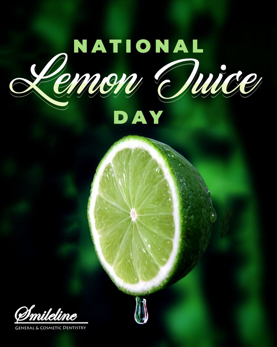 It's #NationalLemonJuiceDay! 🍋🍸

Intense and zesty on its own, #lemonjuice is versatile as an ingredient in countless #dishes and #drinks. 🍱🍹

Acidic foods and drinks like lemon juice 🍸 can also cause enamel erosion and #toothsensitivity. 🦷

#enamelerosion #dentis