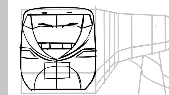 例のあさぎりフェイスシンカンセンは連結器位置を考慮すると腰高で300系よりもゴツいフェイスになる。 