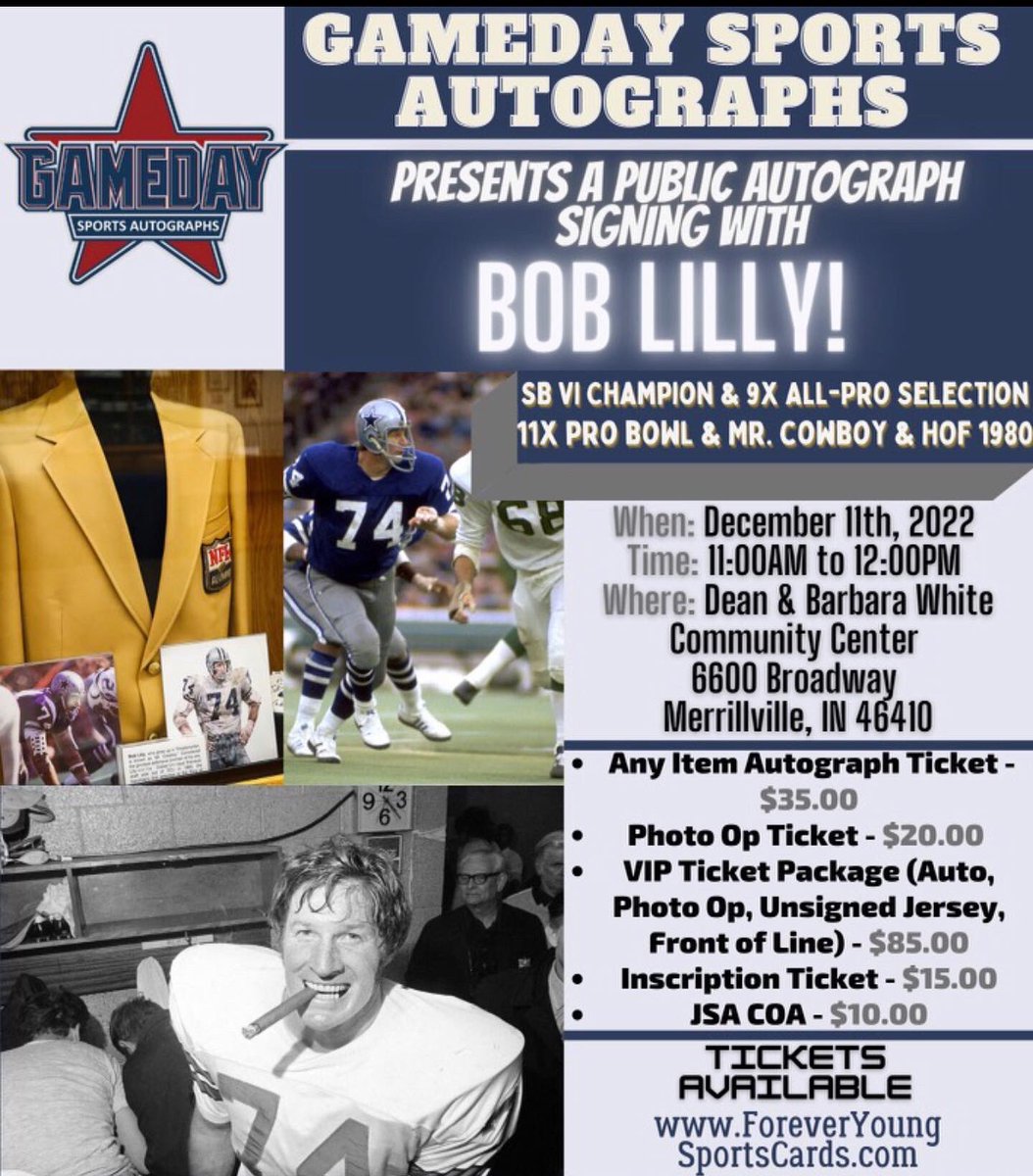 gamedaysptsauto's tweet photo. We are excited to announce our first two guest to the #daregionsportscardsandcollectiblesshoe on Dec. 10 and Dec 11. We will be having #dallascowboys legand, #boblilly and #washington legend, #davebutz . Mail in info below. #wedemboyz #purdue #tcu #mrciwboy https://t.co/2HvQkohKm5