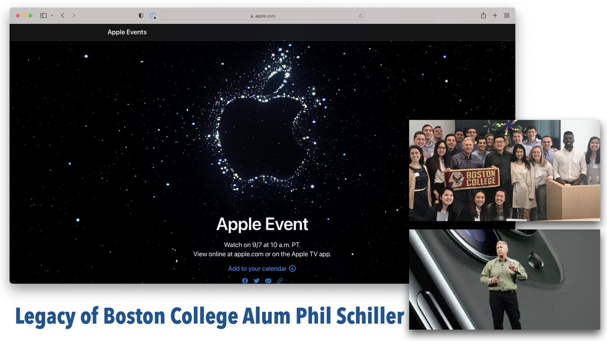 gallaugher's tweet photo. First day of class & first day of #BCSwift using SwiftUI. Since we're starting with Xcode 14 & iOS16, ensuring all watch the Apple Event on Sept. 7. Prepped this slide featuring BC Alum @pschiller & see @meaganloyst in there, too. Let's Code! https://t.co/cswBumiugD 🦅 https://t.co/TnoYkuA6pN
