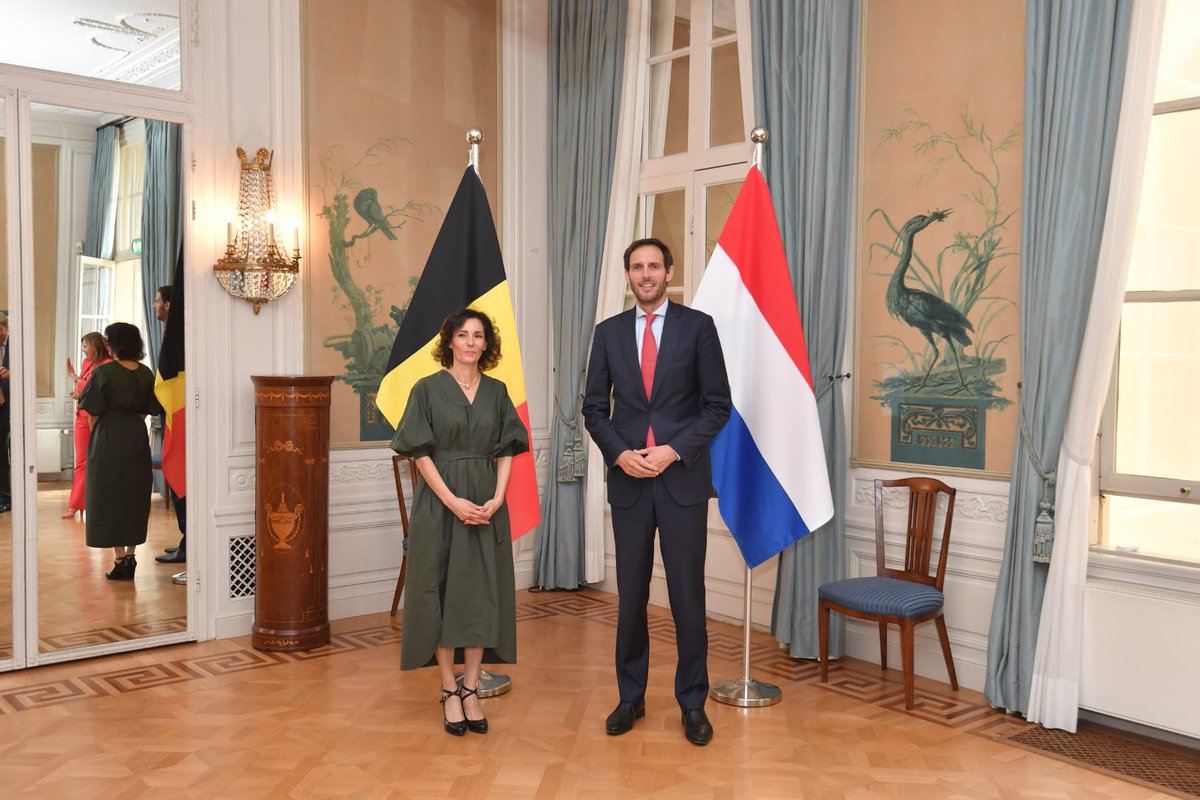 hadjalahbib's tweet photo. Warmly welcomed in The Hague by colleague @WBHoekstra on my first bilateral visit. Belgium and the Netherlands have longstanding, firm &amp; very friendly ties. We discussed important bilateral and current issues like the war in Ukraine and the EU-Africa relationship. 🇧🇪🇳🇱 https://t.co/X7N8hvjILN