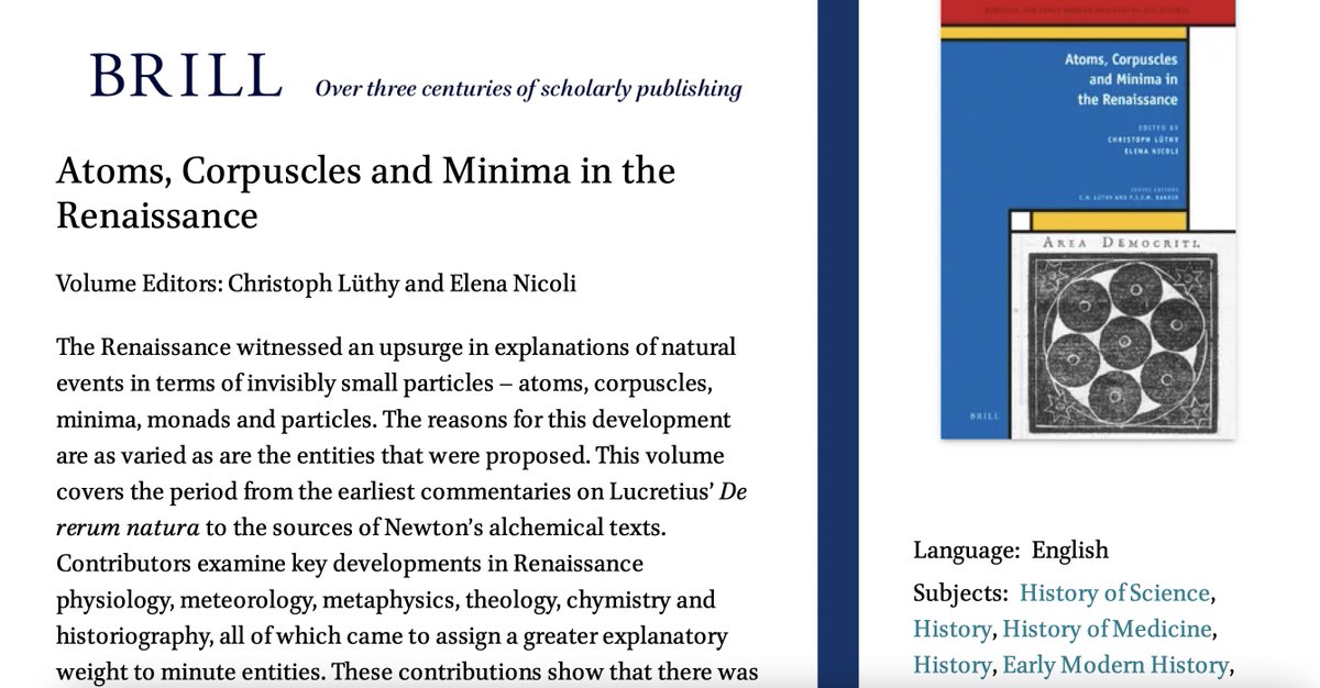 elenic87's tweet photo. Our book "Atoms, Corpuscles and Minima in the Renaissance" is forthcoming on 22 Dec 2022.
https://t.co/zgMAID324g
#Philosophy #Atomism #HistoryofPhilosophy https://t.co/Yfyr2ruMuk
