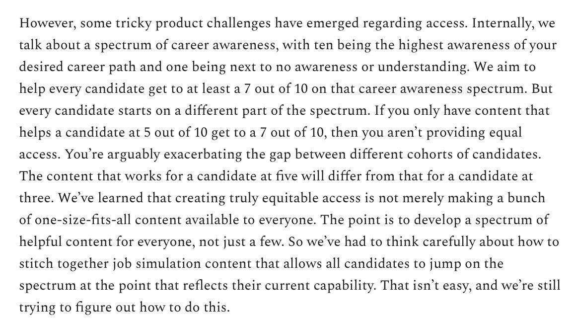 sarthakgh's tweet photo. When co-creating content with employers to help candidates understand what a job is like, the challenge is to balance access with customization to expand reach + usefulness

@BrunskillTom tells me they have created a "career awareness" metric for that https://t.co/Ua1ZZk9Icd https://t.co/GWBjlTLw2A