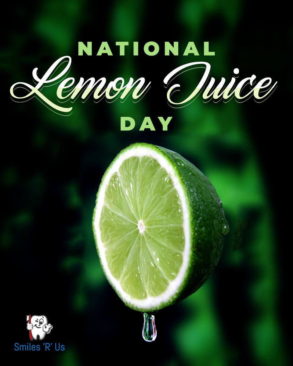 It's #NationalLemonJuiceDay! 🍋🍸

Intense and zesty on its own, #lemonjuice is versatile as an ingredient in countless #dishes and #drinks. 🍱🍹

Acidic foods and drinks like lemon juice 🍸 can also cause enamel erosion and #toothsensitivity. 🦷

#enamelerosion #dentis