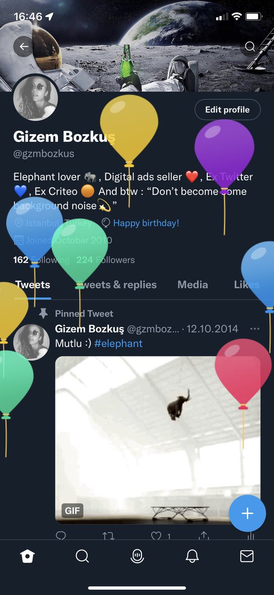 I love the most about Twitter that not changing “ballons on birthday” for years 🥰 Thanks <a href="/Twitter/">Twitter</a>
