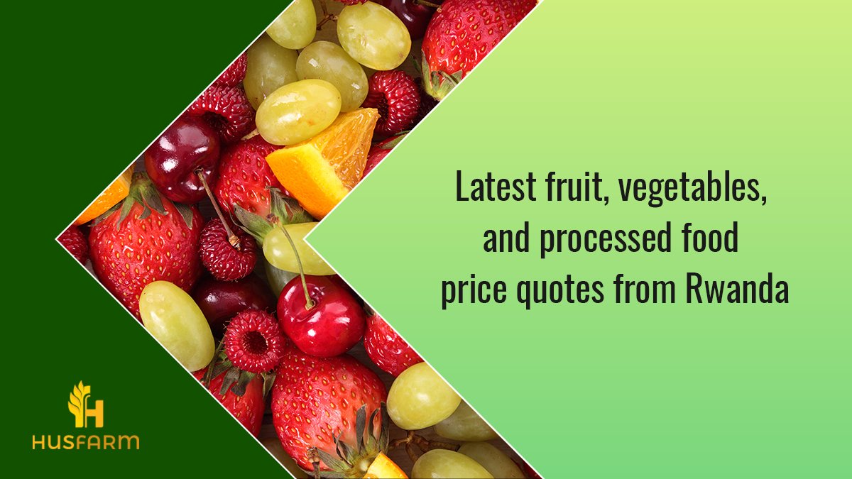 HusfarmP's tweet photo. Latest fruit, vegetables, and processed food price quotes from Rwanda, join today! Our service provides data about almost 200 different products.  https://t.co/UalfrtSskJ #Rwanda #Agriculture #farming #farms #Africa https://t.co/U9qQkmWkWT