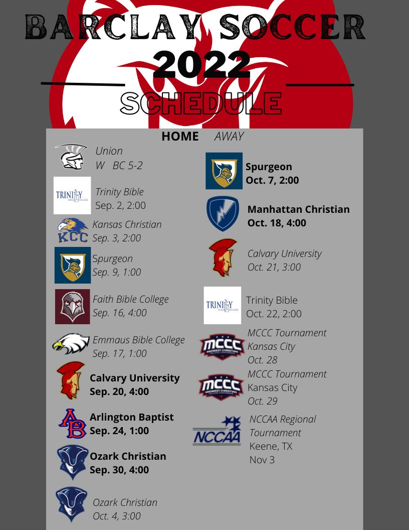 Keep up with Barclay College Soccer this year! First game in the books!