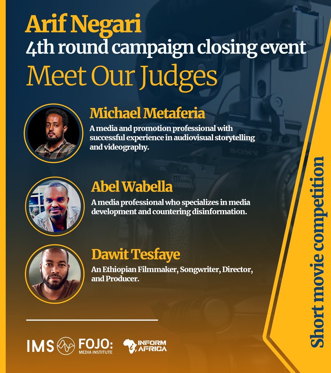 ArifNegari's tweet photo. Meet the Judges for the 4th round #ArifNegari panel discussion titled “media literacy for betterment society ”

On the event, the winner of video competition and closing events will be held.

If you want to attend the event, send us your name via our telegram @informafrica https://t.co/yfEZK3GXiW