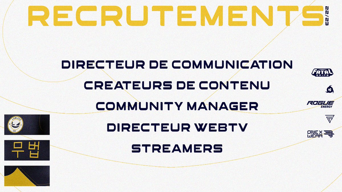 Lawless recherche du nouveau staff pour compléter ses différents pôles 📃

Si vous souhaitez rejoindre notre équipe ou en savoir plus sur nous, n'hésitez pas à nous contacter !

Nous regardons tous les profils alors tentez votre chance 😌