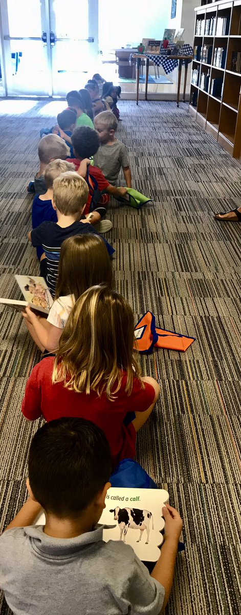 Can you believe this is only the 2nd library visit for this PreK class <a href="/AdkinsLantana/">Adkins Elementary</a>? They already know to sit in a line and start reading their books. We are so impressed <a href="/dentonisdlib/">Denton ISD Libraries</a> <a href="/dentonisd/">Denton ISD</a>