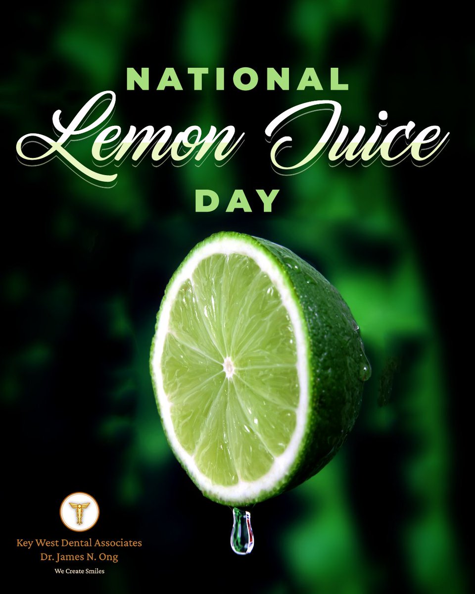It's #NationalLemonJuiceDay! 🍋🍸

Intense and zesty on its own, #lemonjuice is versatile as an ingredient in countless #dishes and #drinks. 🍱🍹

Acidic foods and drinks like lemon juice 🍸 can also cause enamel erosion and #toothsensitivity. 🦷

#enamelerosion