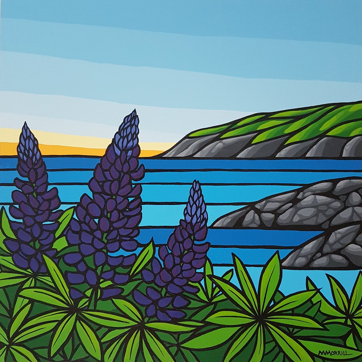 MMorrillArt's tweet photo. Lupines 
12x12 acrylic on canvas https://t.co/zCKoodrU9w