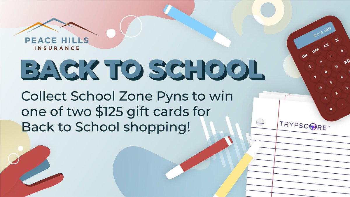 PeaceHillsIns's tweet photo. CONTEST ALERT!
We want to reward YOU for driving safe during the back-to-school season. Any safe Tryp you take thru our @TrypScore School Zones in BC, AB, SK &amp; MB from now until Sept 11 will enter you for a chance to win a $125 gift card! Get the app here: https://t.co/INJ9UWwxVo https://t.co/fumYkhvTZH