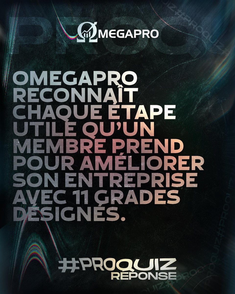 _OmegaPro's tweet photo. #ProQuiz - Answer - OmegaPro rewards its members with 11 designated ranks. 🎖
Check out our website to know more about the rewards, ranks and recognitions -> https://t.co/qVKuuxuckY #omegapro https://t.co/UBFZEswTwJ