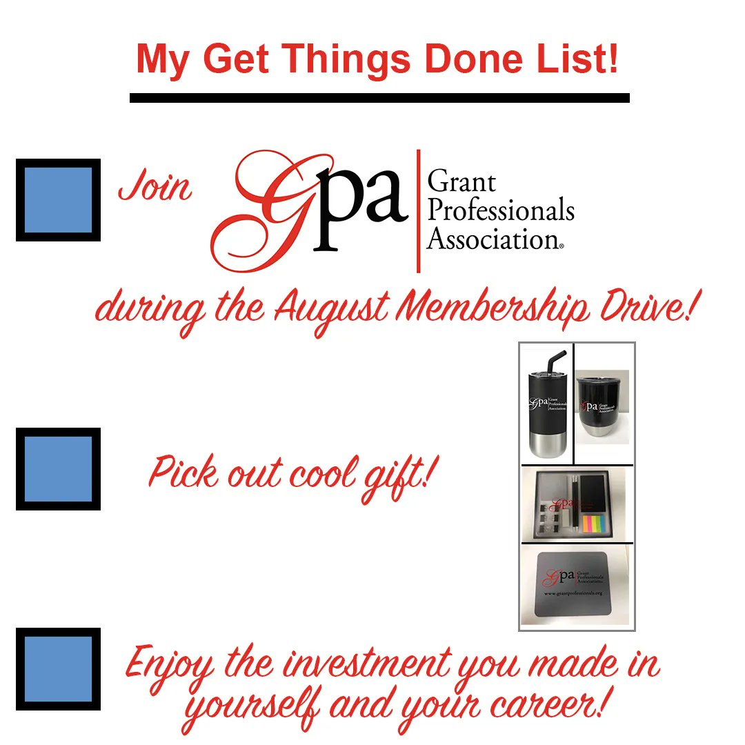 GPA made an easy Monday morning checklist for you! If you work in the grants industry - we want you to be a member! Enjoy exclusive education, networking and career opportunities as a GPA member. Join Today!  buff.ly/3tKu8mN