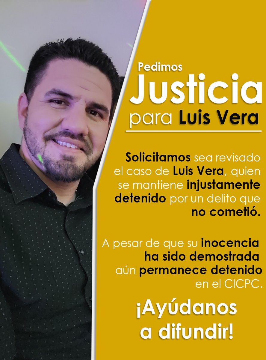 victorHmorilloD's tweet photo. Por favor ayúdennos a difundir este mensaje para que Luis vuelva a ser libre. Sigue detenido INJUSTAMENTE en el CICPC del Sector Sol Amado, en la ciudad de Maracaibo. ¡Ayúdennos por favo! @TarekWiliamSaab https://t.co/ChdrPLzPzV
