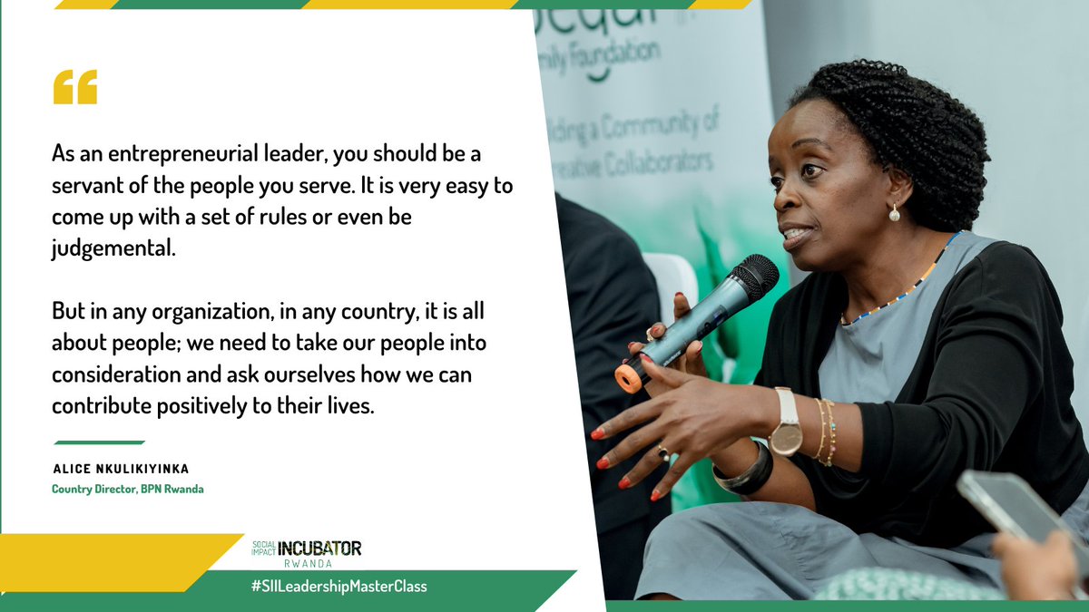 siirwanda's tweet photo. Our speaker, @AliceNkulikiyi1, reminded our champions about the significant importance of servant leadership as well as being people-centered in serving our communities. 3/4
#SIILeadershipMasterclass https://t.co/llOMH8fU9s