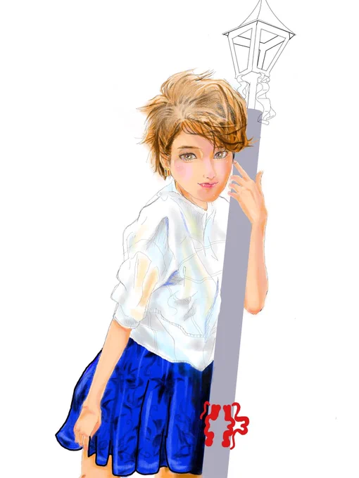 で、やっぱりやめてこうなり〜描く気を無くし〜(続く)#こぶたのハムちゃん #デジタルイラスト #イラスト好きさんと繋がりたい 