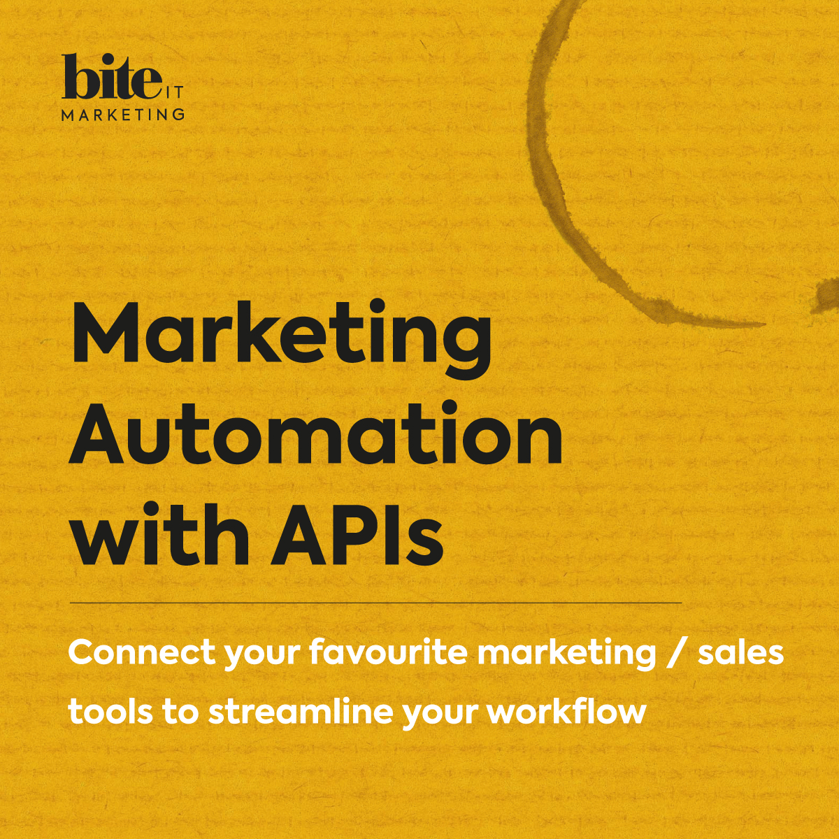 Do you find yourself doing manual exports or imports to get data from one of your marketing/sales tools into another? Try to find out if the tools have any API integrations available that will streamline this workflow #api #marketingautomation #marketingwithbite