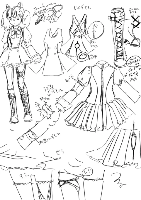 冬コミの絵にコスチューム解剖図妄想を入れる
#ナイスネイチャ 