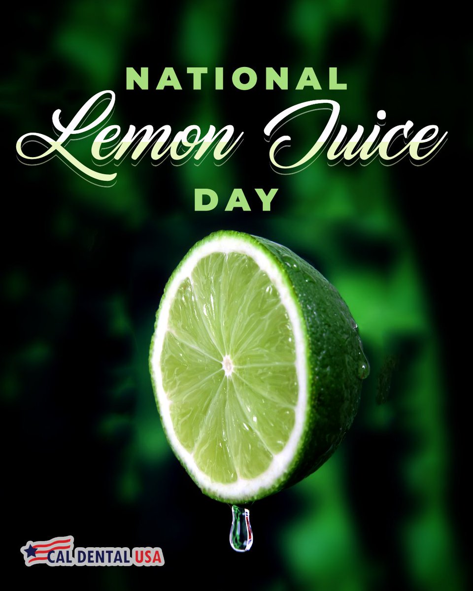 It's #NationalLemonJuiceDay! 🍋🍸

Intense and zesty on its own, #lemonjuice is versatile as an ingredient in countless #dishes and #drinks. 🍱🍹

Acidic foods and drinks like lemon juice 🍸 can also cause enamel erosion and #toothsensitivity.

#enamelerosion #dentist