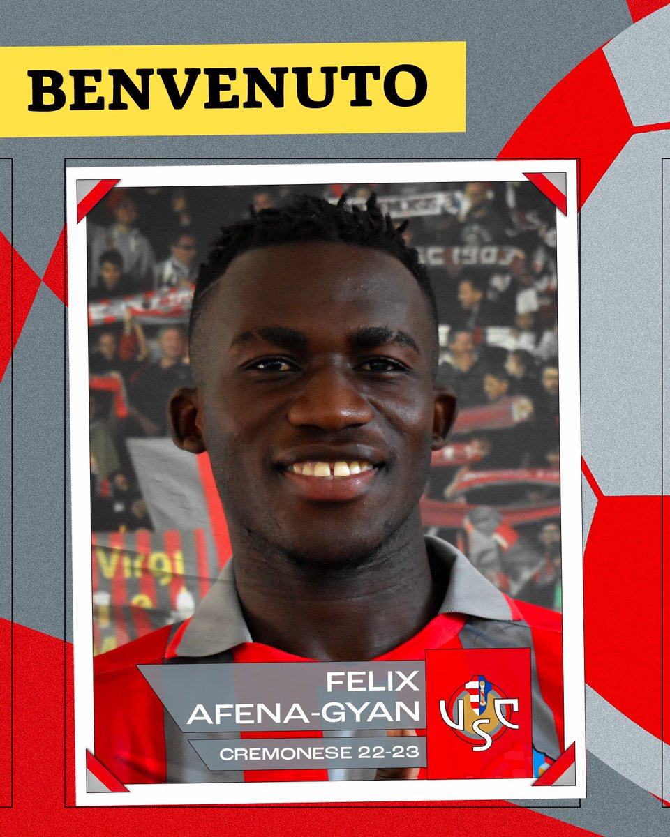 Catenaccio__'s tweet photo. ✅ OFICIAL. Felix Afena-Gyan es nuevo futbolista del Cremonese. El atacante ghanés llega procedente de la Roma por 6 millones de euros + 4 en bonus. #Calciomercato https://t.co/nEECuFOqYs