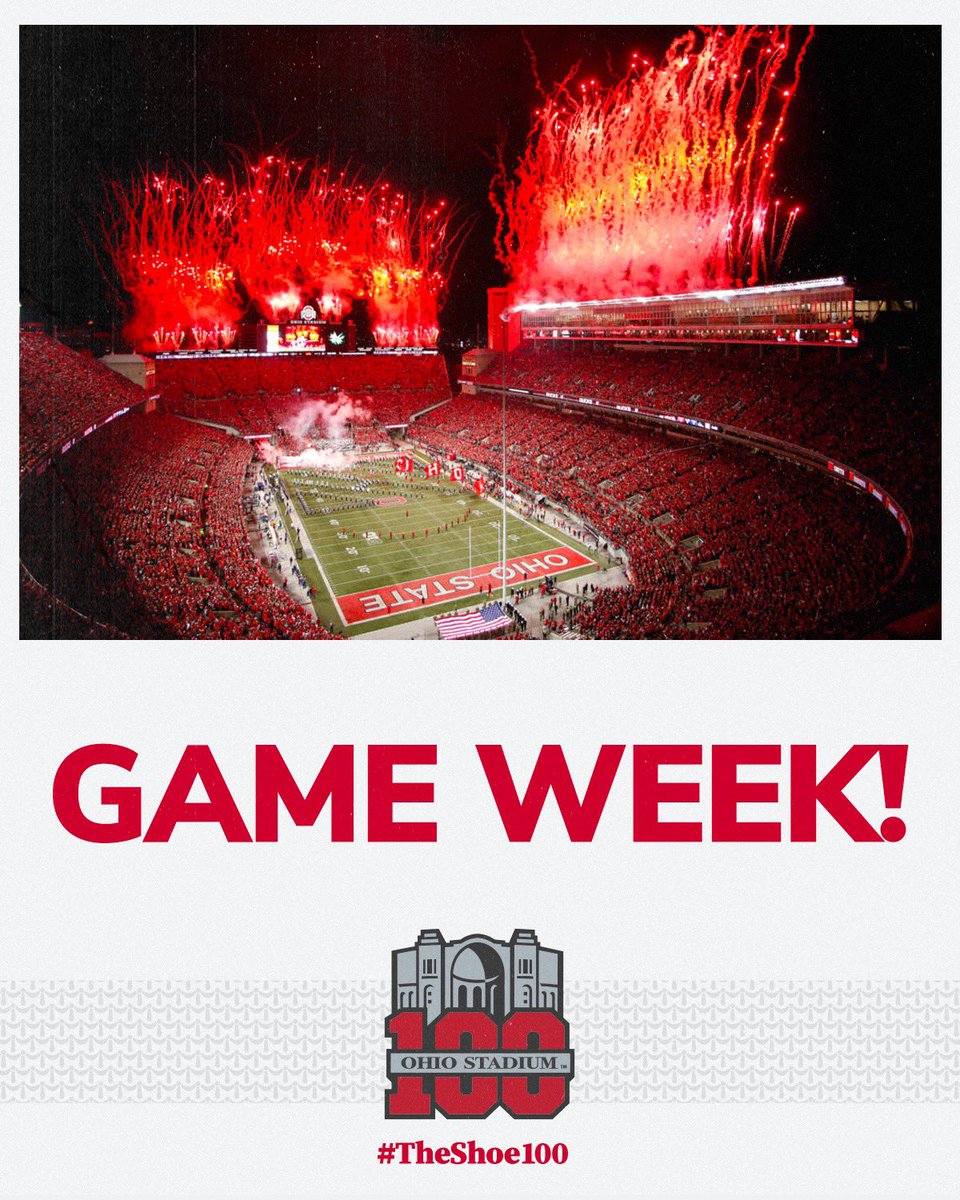 OhioStAthletics's tweet photo. Almost time to 𝘴𝘩𝘢𝘬𝘦 𝘥𝘰𝘸𝘯 𝘵𝘩𝘦 𝘵𝘩𝘶𝘯𝘥𝘦𝘳
☘️🆚🌰 Saturday in #TheShoe https://t.co/IPxbUzcxgD
