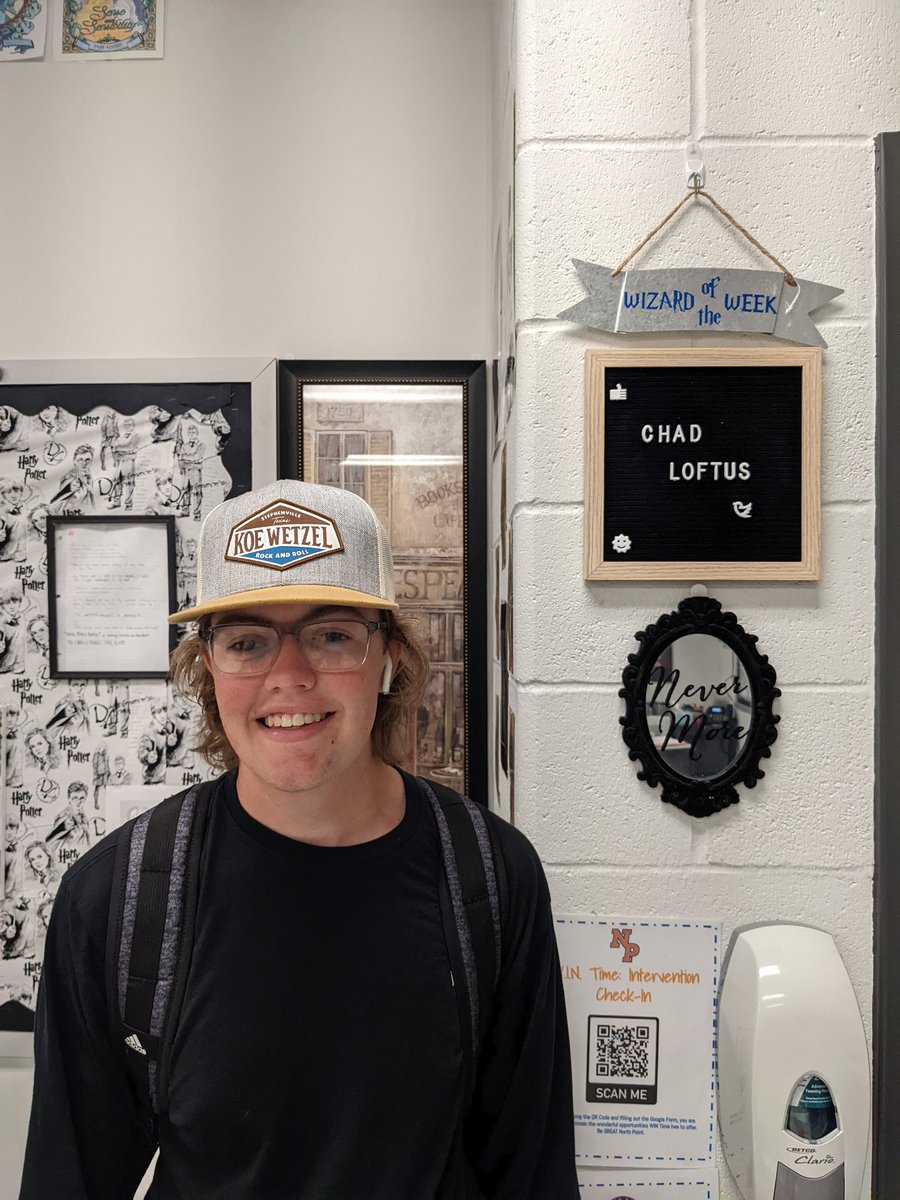 RechtienNPHS's tweet photo. Our very first Wizard of the Week is Chad Loftus. Keep up the good work. #wearenorthpoint #wizardoftheweek https://t.co/OLVpjlhQT4