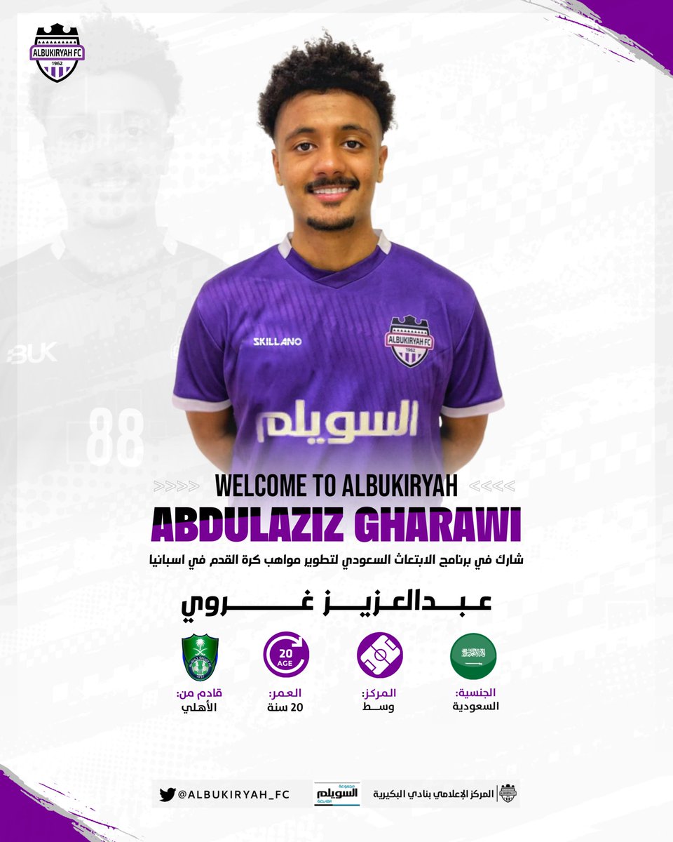 1091Bafe's tweet photo. عبدالعزيز غروي لـ نادي البكيرية 🟣
#دوري_الدرجة_الثانية https://t.co/l0QGjw5drm