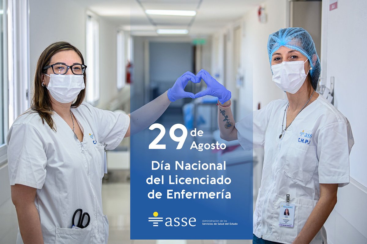 ASSEcomunica's tweet photo. ASSE saluda en su Día a todos sus Lic. en Enfermería, integrantes fundamentales de nuestros equipos de Salud, trabajando con calidad y calidez para nuestros pacientes.
#OrgullososDeNuestrosEquipos💪 https://t.co/Cqm9f4JBhV