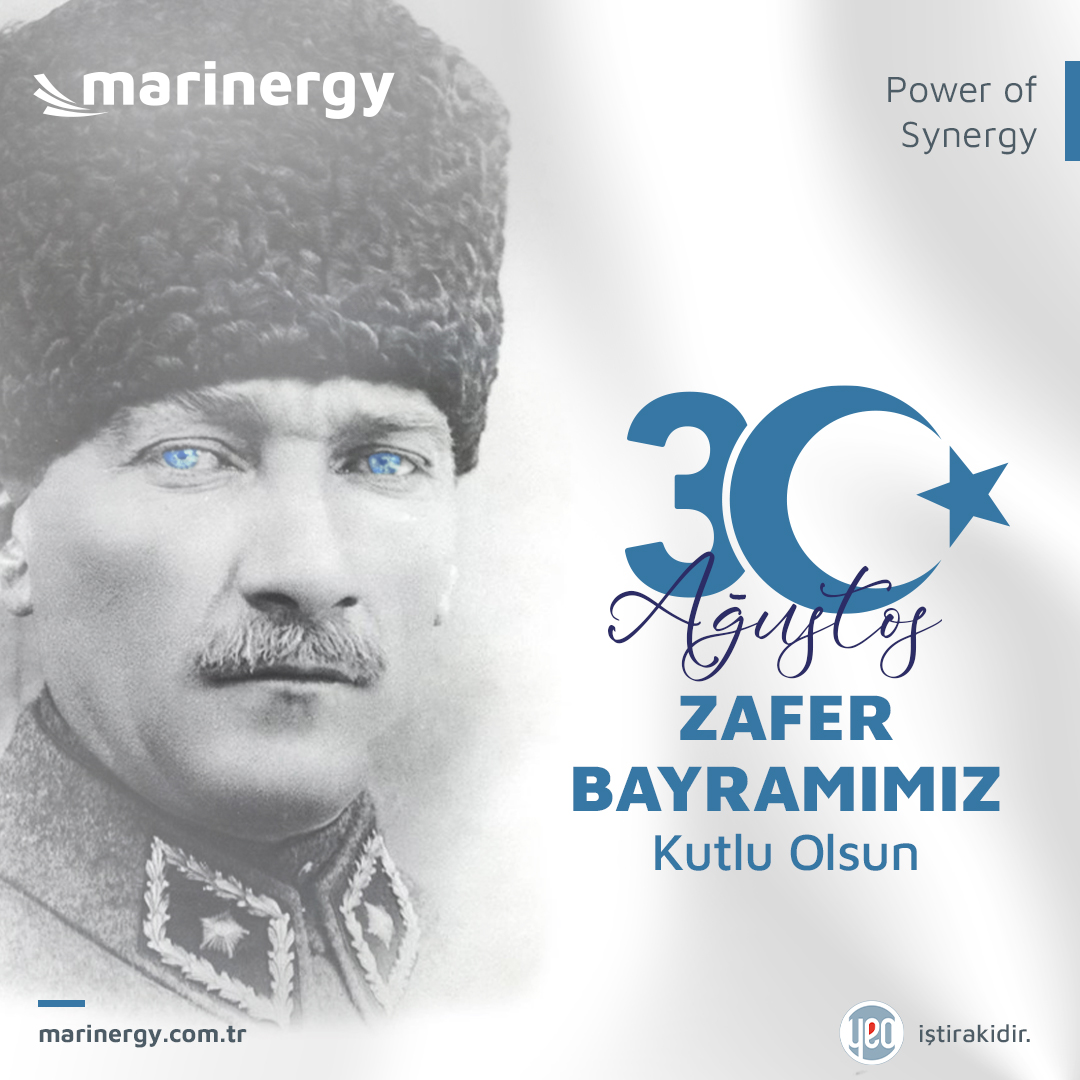 MarinergyInc's tweet photo. Büyük Önder Mustafa Kemal Atatürk’ün önderliğinde kazandığımız büyük zaferin 100. Yılında tüm kahramanlarımızı rahmet ve minnetle yad ediyoruz. 30 Ağustos Zafer Bayramımız kutlu olsun.

#Marinergy #PowerofSynergy #YEO #YEOTK #AgilityForExcellence #30AğustosZaferBayramı #30Ağustos https://t.co/RxtW5wuoC9