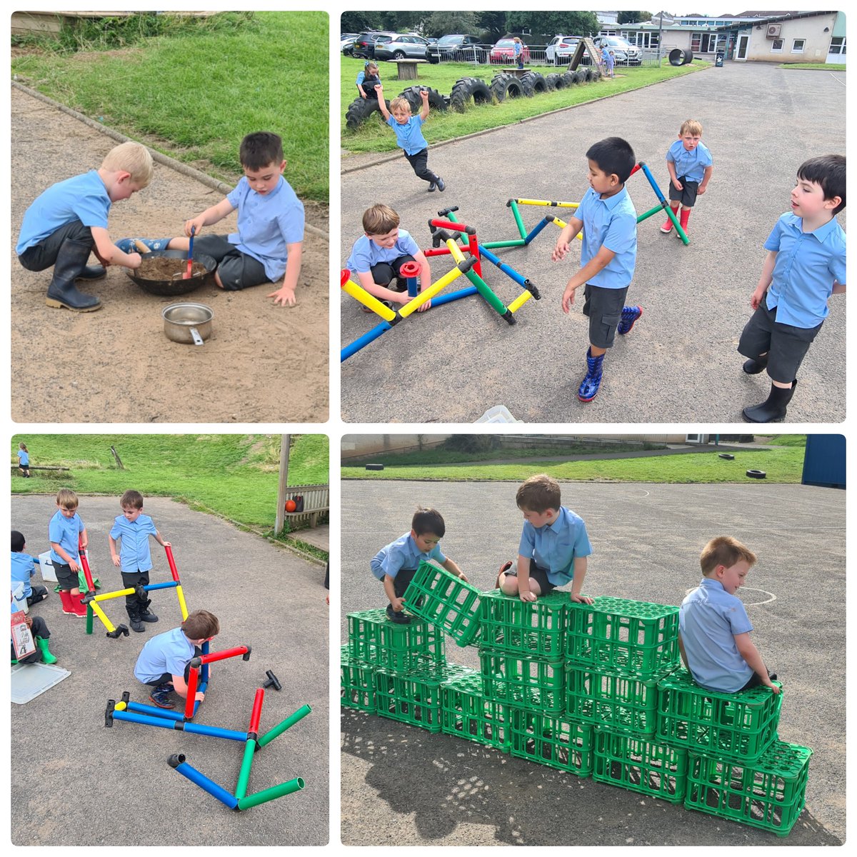 ERC_STEM's tweet photo. Fantastic afternoon working with P1 in their great Muddy Movers area. Lots of problem solving, risk taking and imagineering in action #earlyyearsstem #outdoorstem @StJosephsERC https://t.co/3fVYIcYwRr