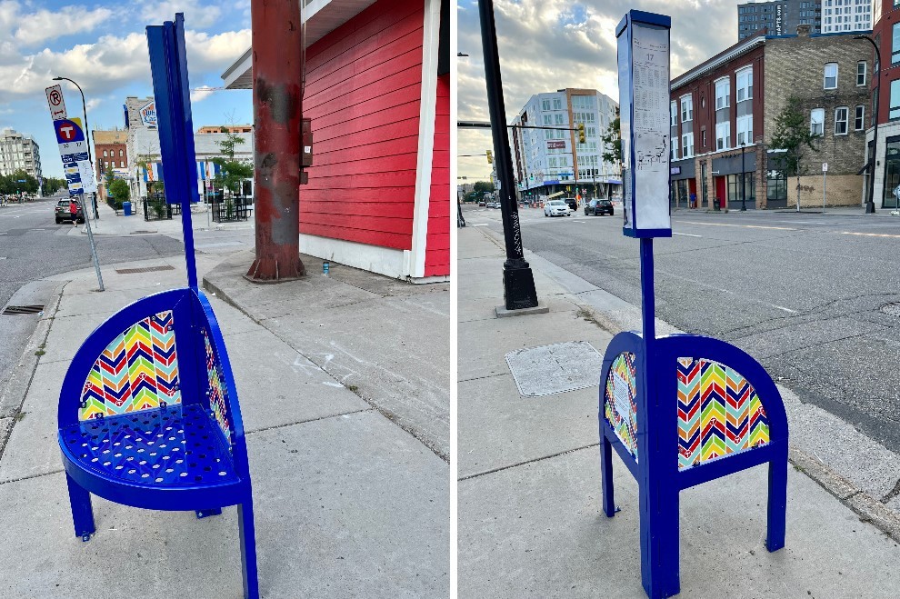 Metro Transit On Twitter These Bright Blue Metal Benches Are Being metro-transit-on-twitter-these-bright-blue-metal-benches-are-being