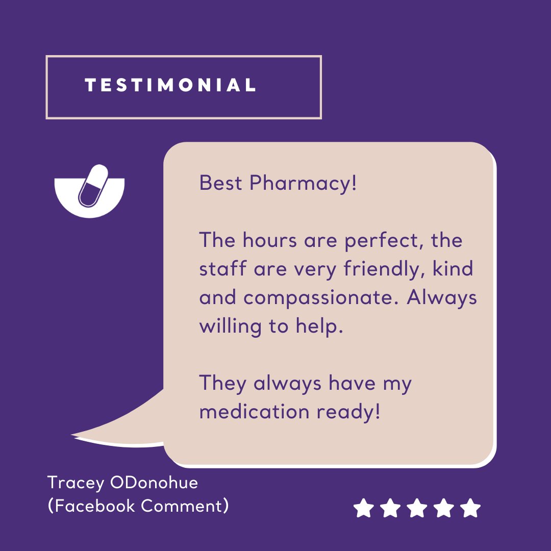 WestmountPharm's tweet photo. Thank you Tracey for taking the time and sharing your experience with us. 
We are so glad to hear your visits to the pharmacy have been positive. 
Been to the pharmacy? leave us a #review and let us know how we did. #clienttestimonial
https://t.co/lxkCsiIsjr. https://t.co/N5sVFeuWjw
