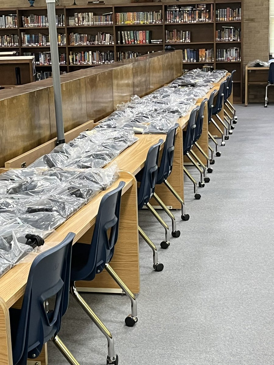 Booksaredivine's tweet photo. Preparing all new 6th grade chromebooks for homeroom distribution tomorrow. https://t.co/mUc5FQ9b7p